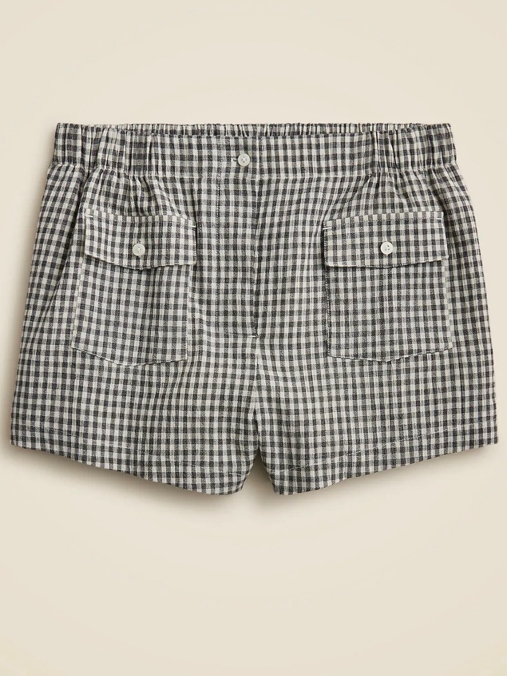 J. Crew Black and White Gingham Pocket Shorts